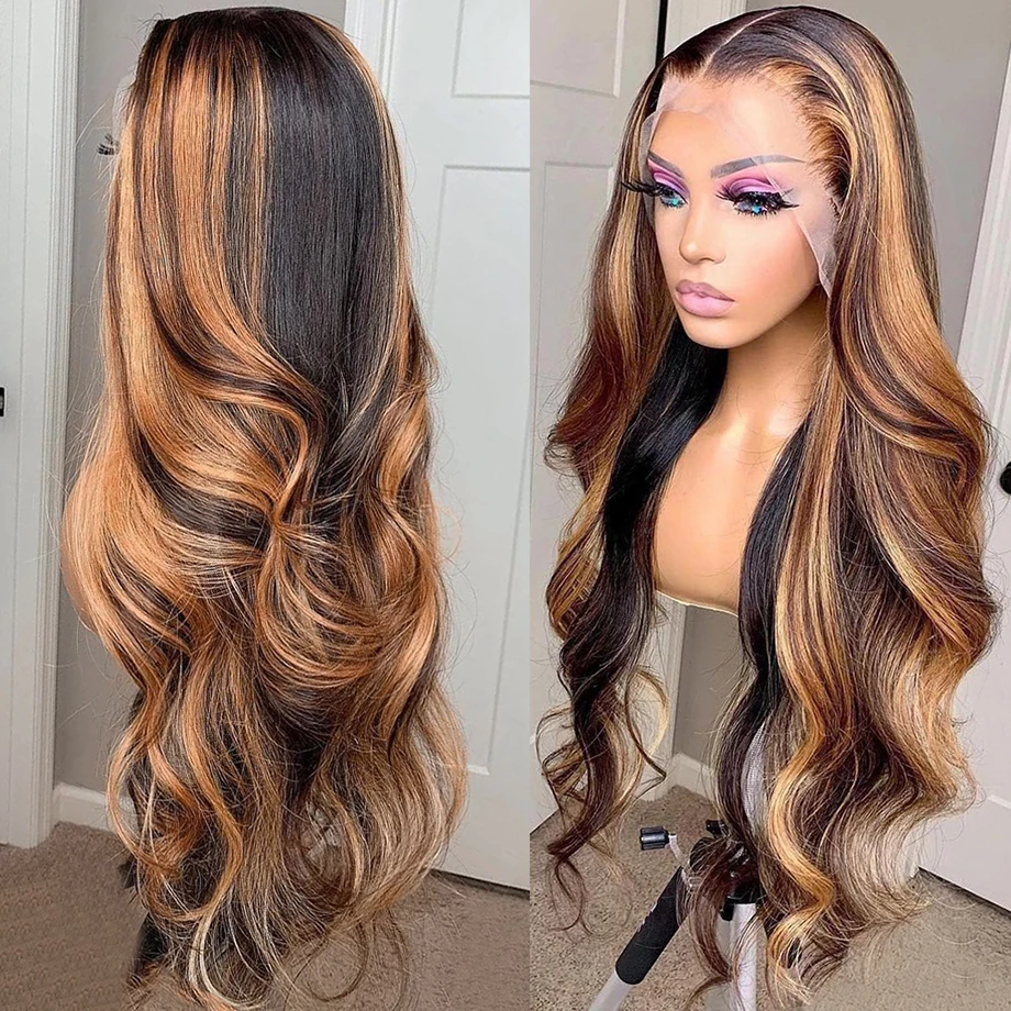 Hot Sale Highlight Color Wholesale Raw Hair Wigs HD Lace Front Wigs Human Hair Vendor,13x4 13x6 HD Lace Frontal Wig Human Hair