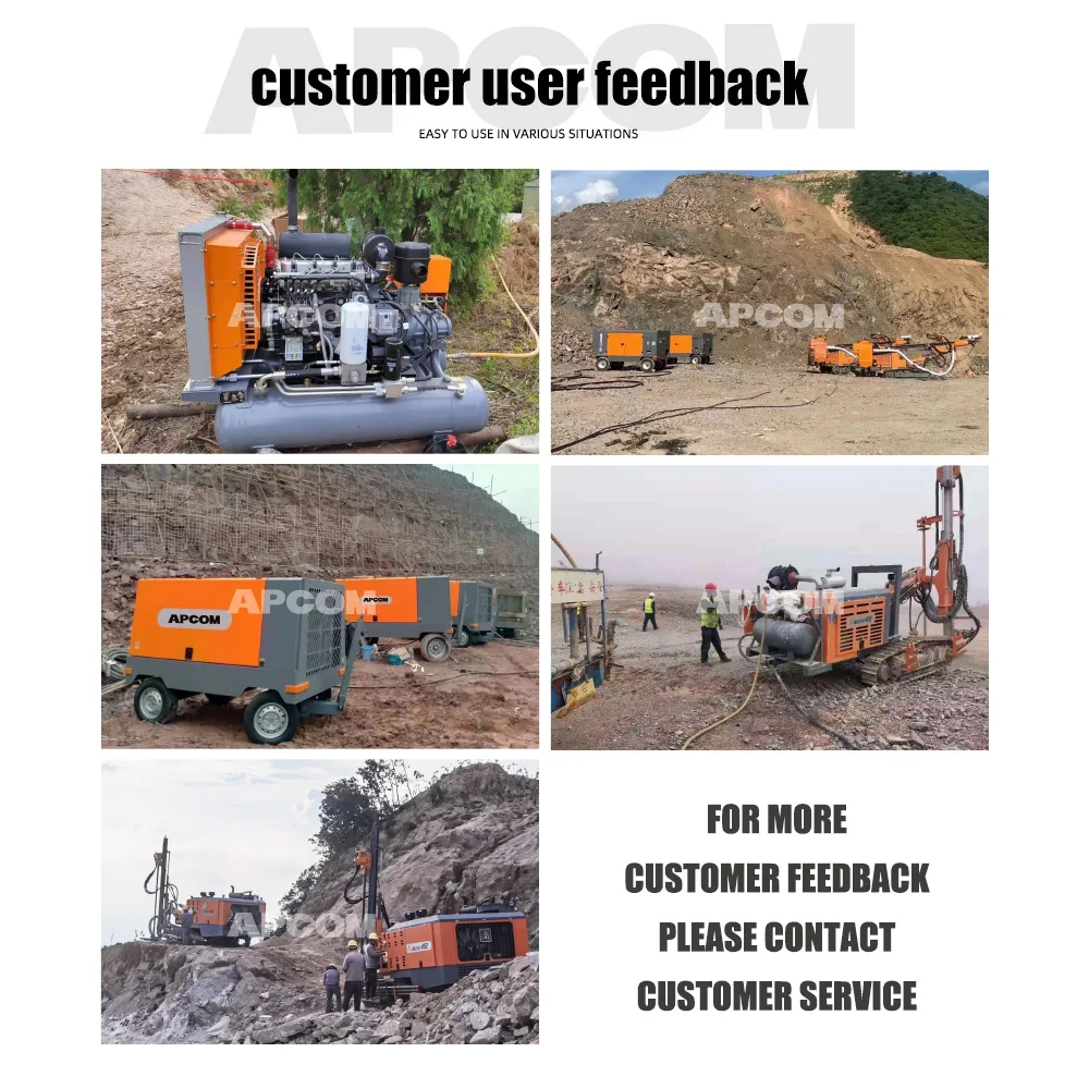 APCOM SD 40CKY-8 mobile diesel screw air compressor 185cfm 185 cfm 5m3 8bar 116psi diesel compressors