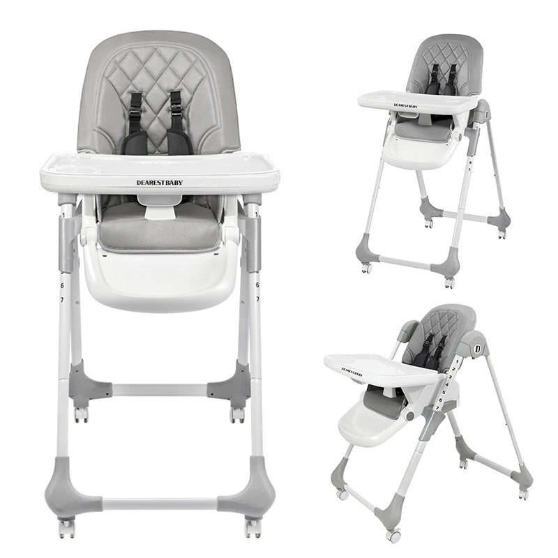 Silla De Comedor Para Bebe Aluminum Alloy Stable Baby Child Seat Home Feeding Chair Foldable Baby Dining Chair
