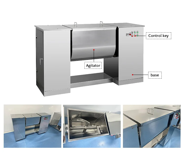 HANYOO Chemical Agriculture Mixer Machine Trough Type Lithium Titanium Oxide Mortar Yeast Mixing Equipment