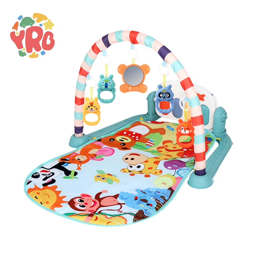 High quality multi functional activity fitness baby sleeping play gym musical mat with pedal piano