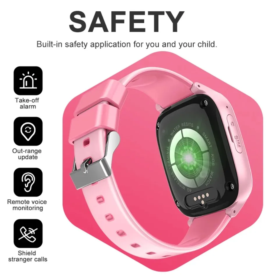 CHRT D32 700mAh Waterproof Video Call  Tracker Remote Monitor 4G Kids Smart Watch  With Alarm