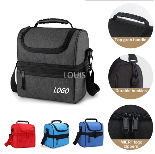 Adult Lunch Box Insulated Lunch Bag Large Cooler Tote Bag for Men, Women, Double Deck Cooler