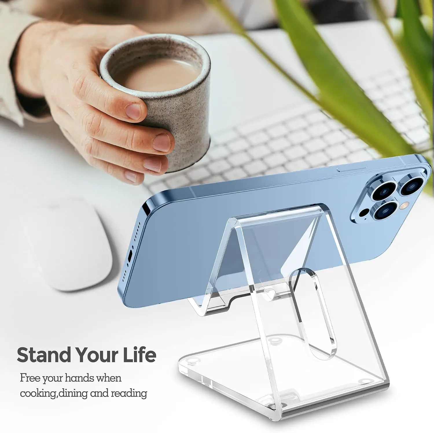 Desktop Transparent Acrylic Mobile Phone Display Stand Simple Carry Plexiglass Cell Phone Pad Tablet Display Stand