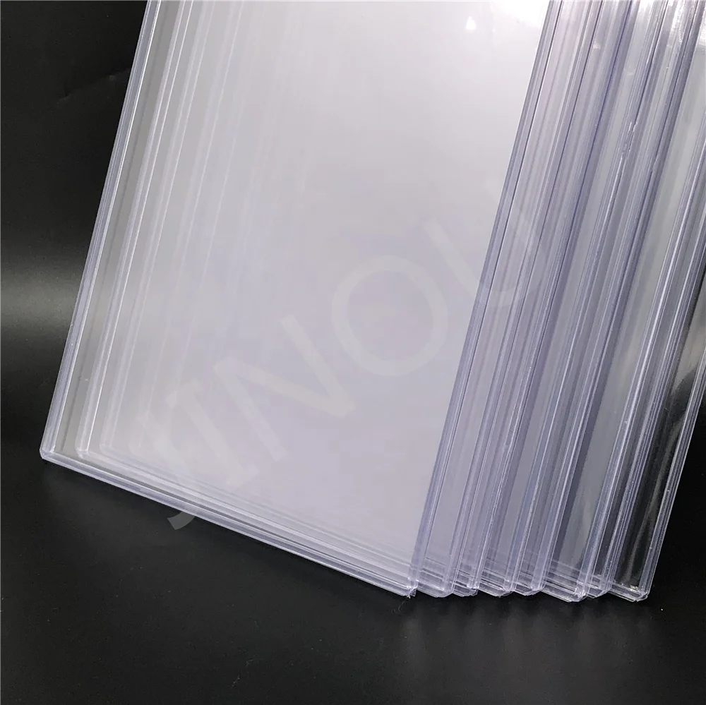 Wholesale stocked custom yugioh comic book top loaders super clear premium 3x4 white pvc toploaders