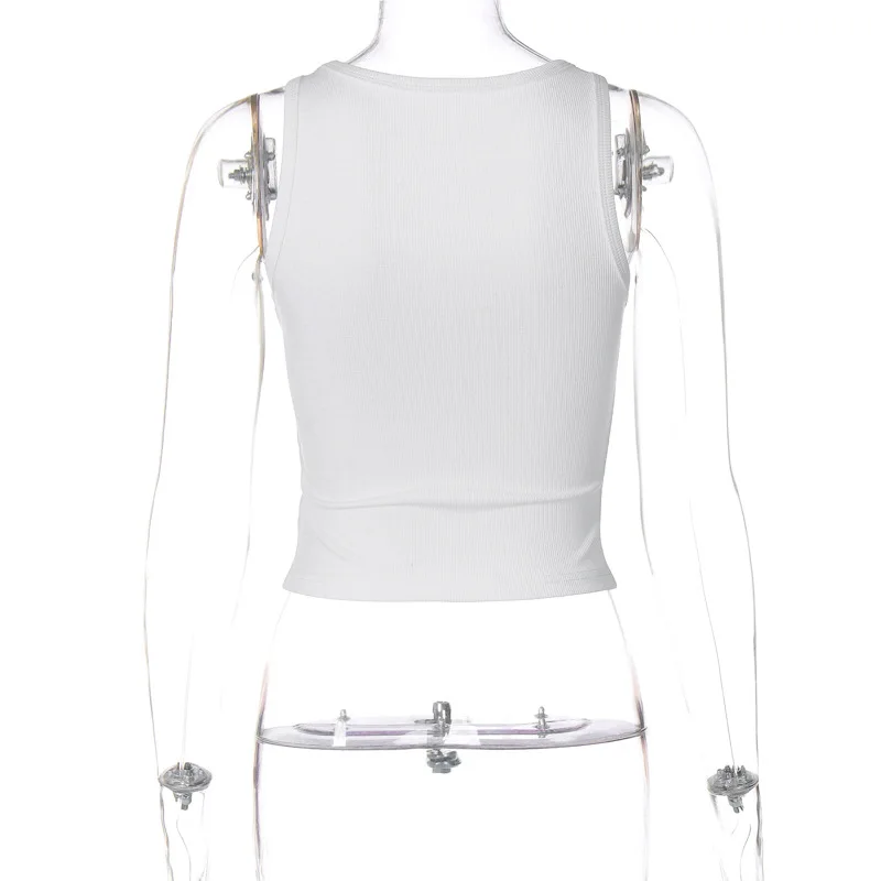 X13919C 2024 summer hot sale girls Skull Hot drill vest