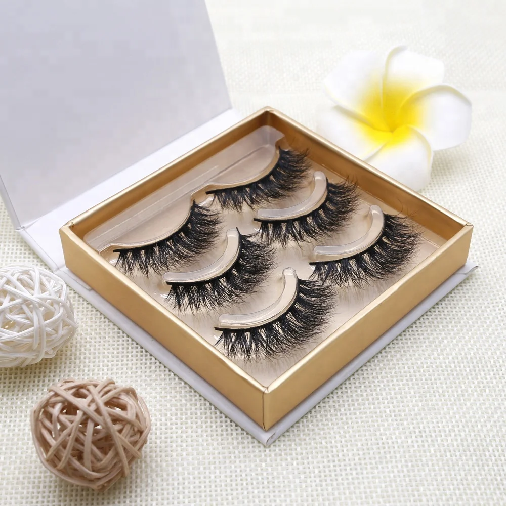 Own Brand hollow softer material 3D effect 1/3 lighter weight faux mink natural eyelash lashes wholesale hand made strip lash