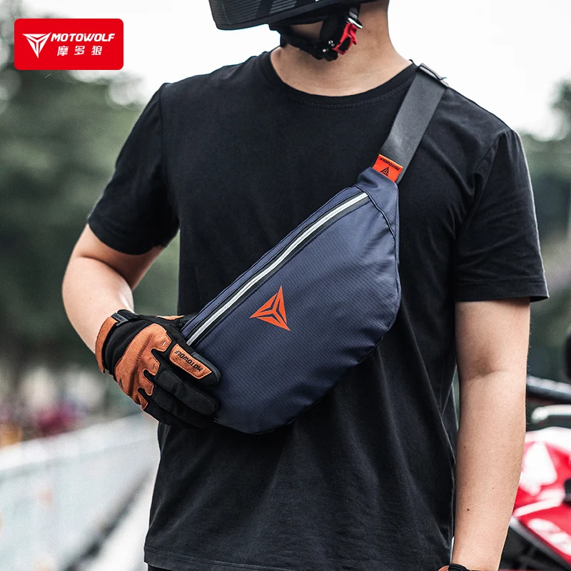 MOTOWOLF motorcycle utility running waterproof multifunctional reflective front chest bag tactical