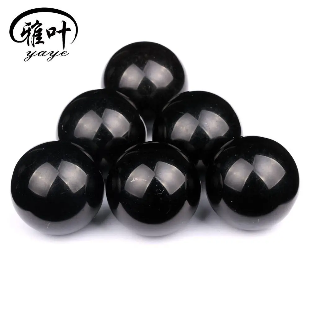 Factory Direct Sales Semi-precious Stones Black Obsidian Rutilated Quartz Crystal Ball /Sphere