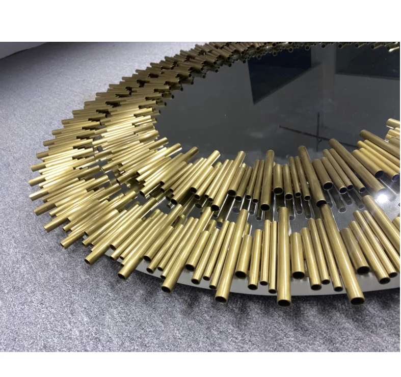 Sun Shaped Unique Designed Decorative Mirror Creative Lavish Wall Mirror Make Up Rooms Mirror Frame Wall Mount
