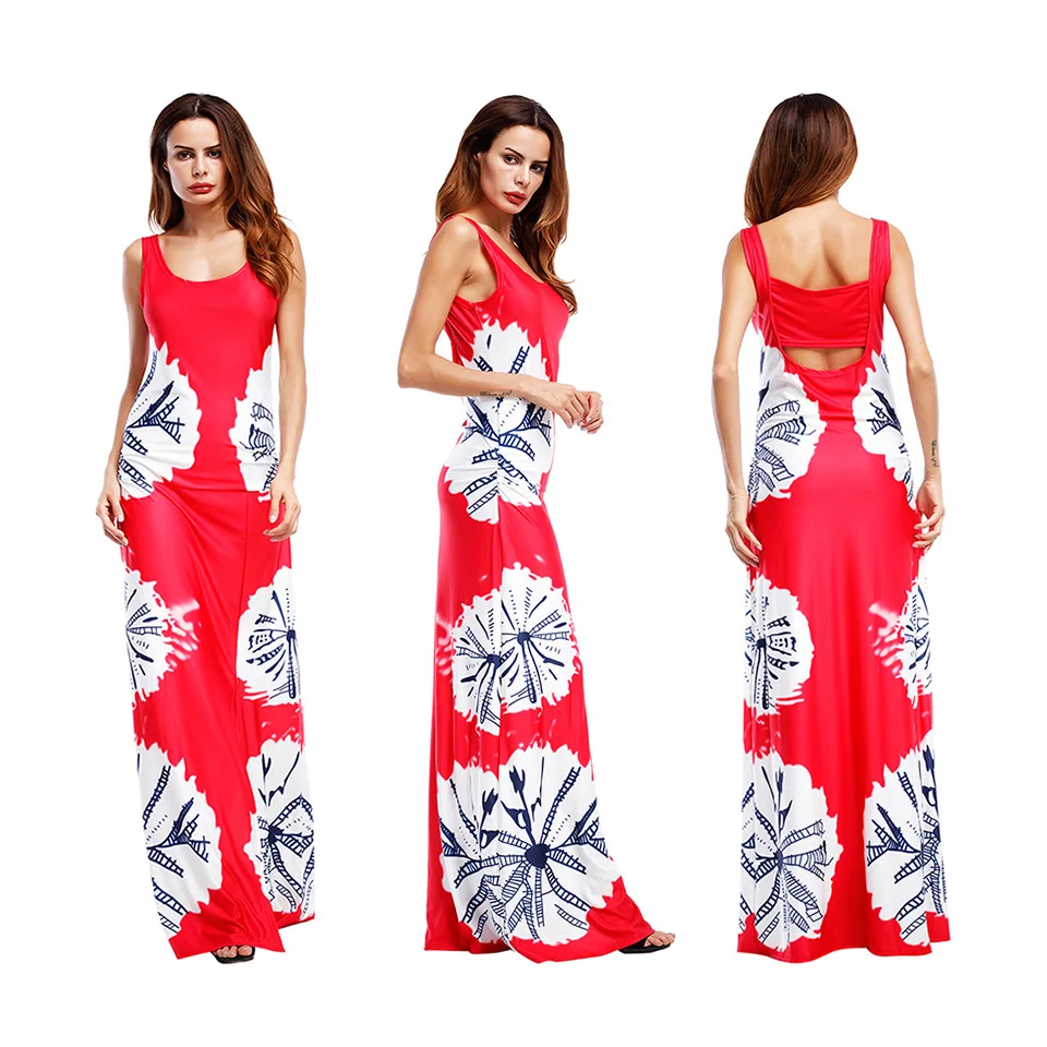 
Fashion style 100% polyester with sublimation printing dress tank top beach dresses 