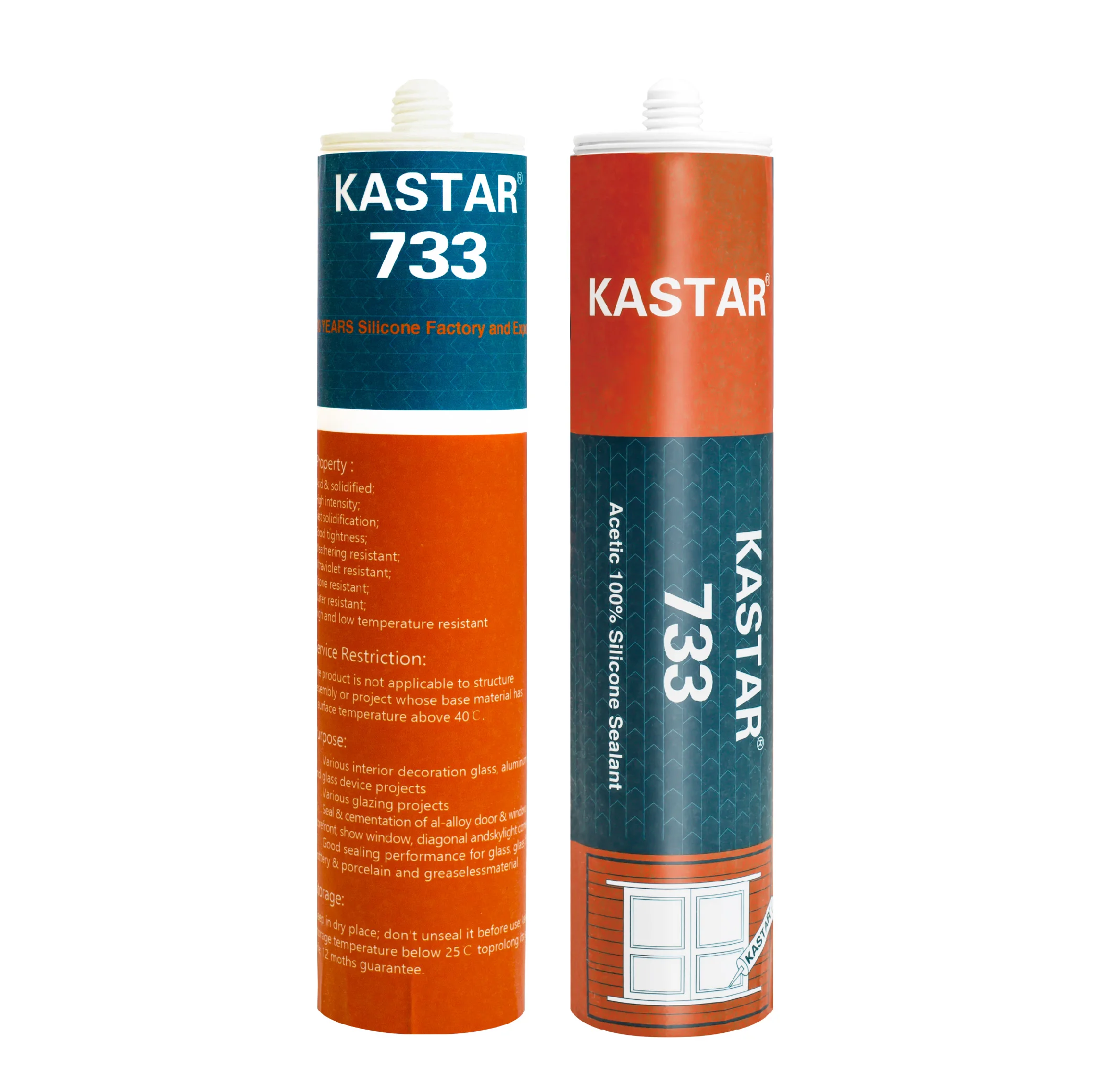Kastar High-End General Purpose Odorless Acid Resistant Silicone Sealant Tube For Structure