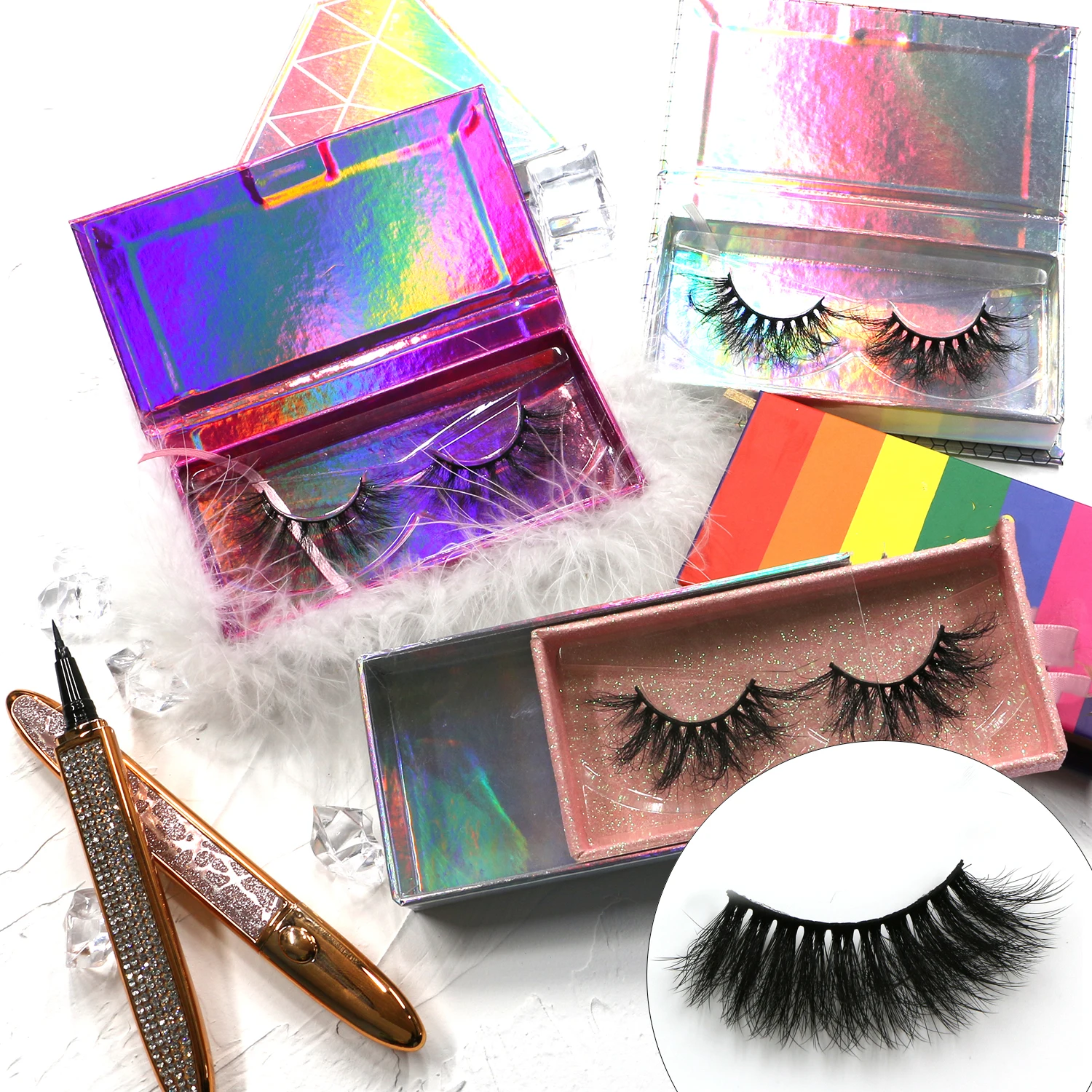 
Wholesale Fake Strip Eyelashes Natural False Faux Mink 3d Eyelash Vendor 