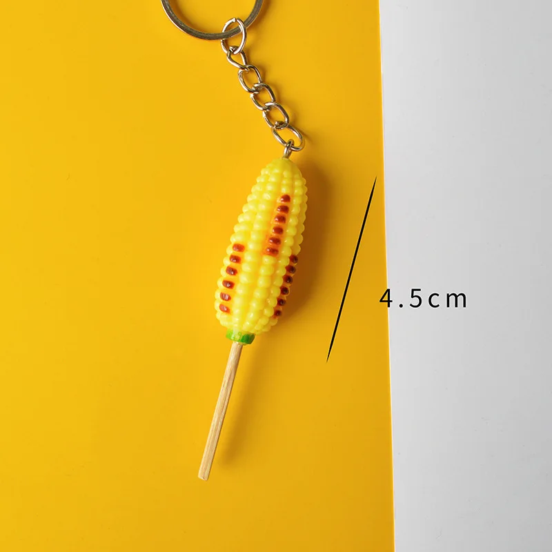 Fun mini simulation BBQ Japanese BBQ skewer food play meat skewer egg pendant Key chain accessories school bag car key ring