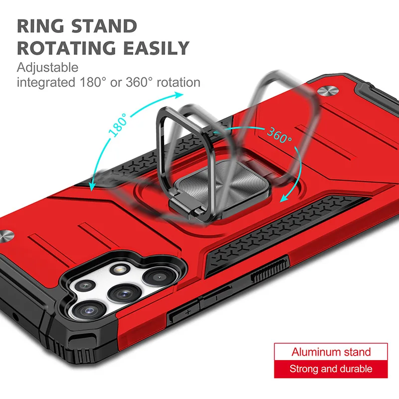 TPU PC military-grade shockproof metal ring holder phone case holder ring kickstand Armor phone case for Samsung S22 A03 164