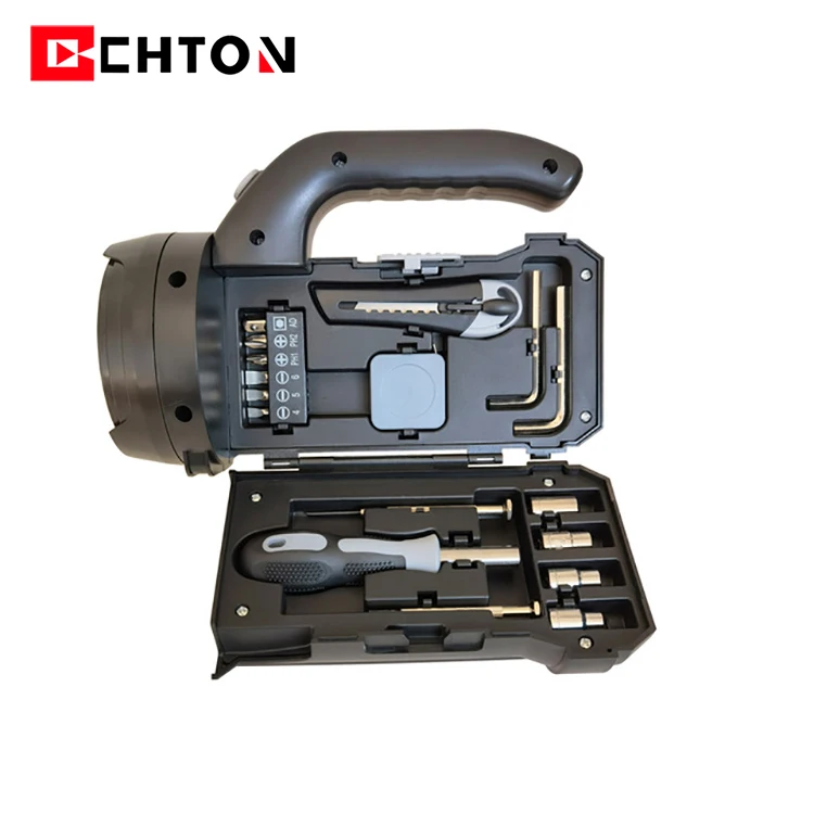 17 In 1 Outdoor Working Lighting Flashlight Lamp Gift Hand Tools Kit Hardware Box Bike Multi Bicycle Home Tool Set