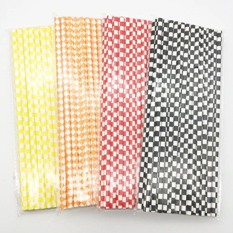 Ready Stock 100 pcs mixed packed Party Supplies Biodegradable Paper Drinking Straws