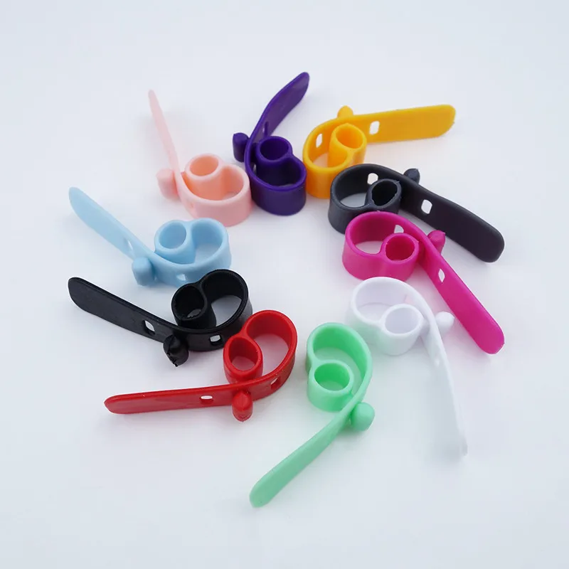 OEM  Data Cable Tie silicone Hook Loop Cable Wiring Harness Cable Fastener Marker Straps Power Wire Management for Earbud