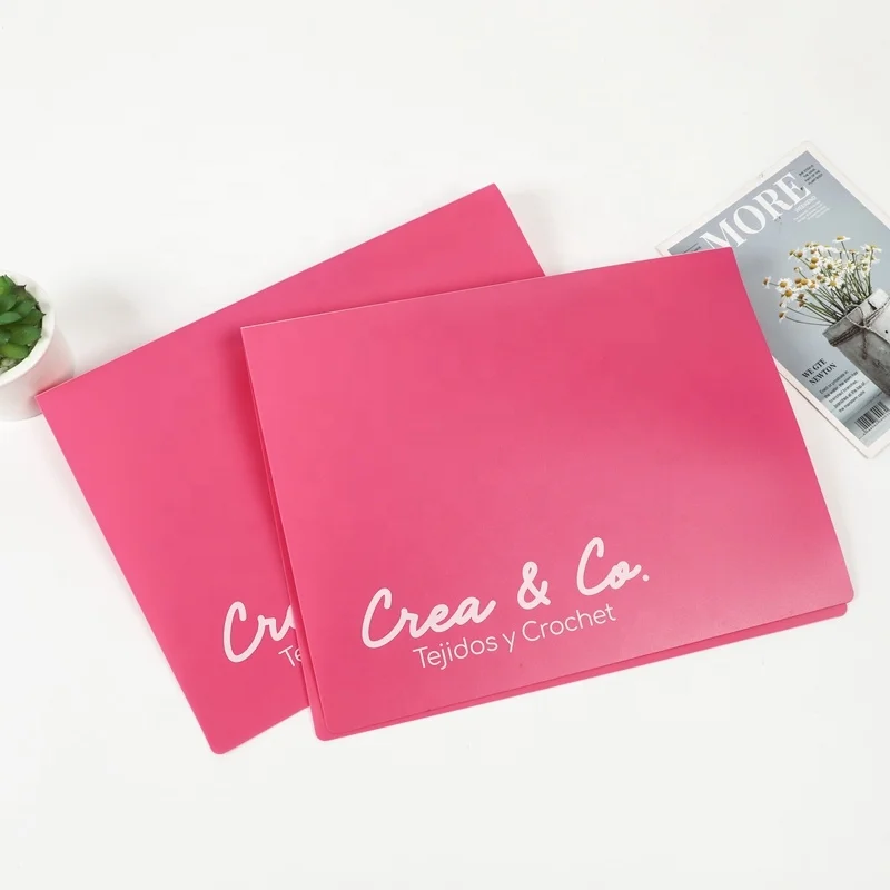 Hengyao Wholesale Factory  A4 PP Plastic 2 Pocket File Folder with Metal Clip