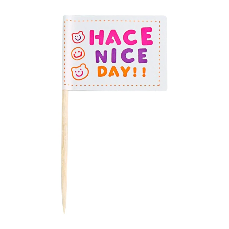 custom logo sticker Birthday Party Toothpick Umbrella  Cake Flag Food Cocktail  Sandwich Hamburg Decoration Toothpick Flag