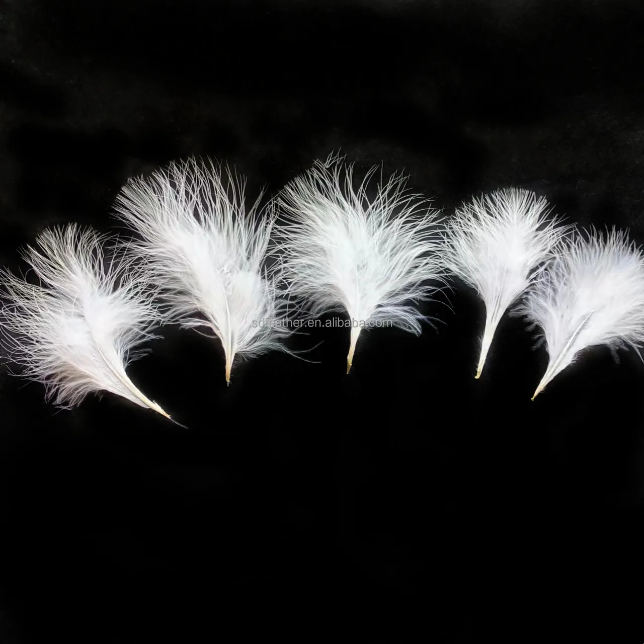 Turkey feathers 4-5' Bleached white Turkey fluffy marabou feathers  loose feather for dress costumes crafts decor  fly fishing