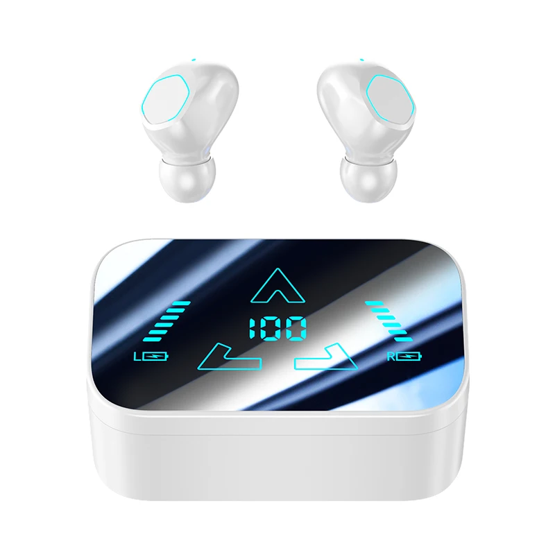 Bluetooth-наушники M48 с длительным временем автономной работы высокой емкостью аккумулятора цифровым дисплеем перезаряжаемые наушники 5 3