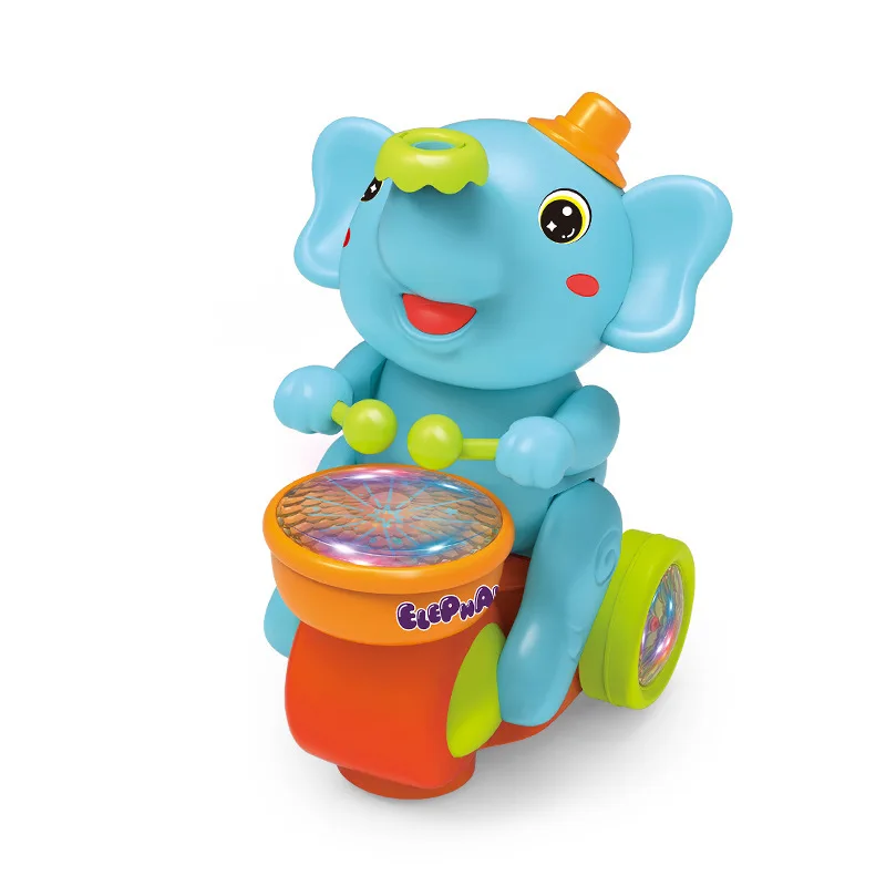 Early learning education Luminous music elephant toy floating blow ball cardan wheel walk