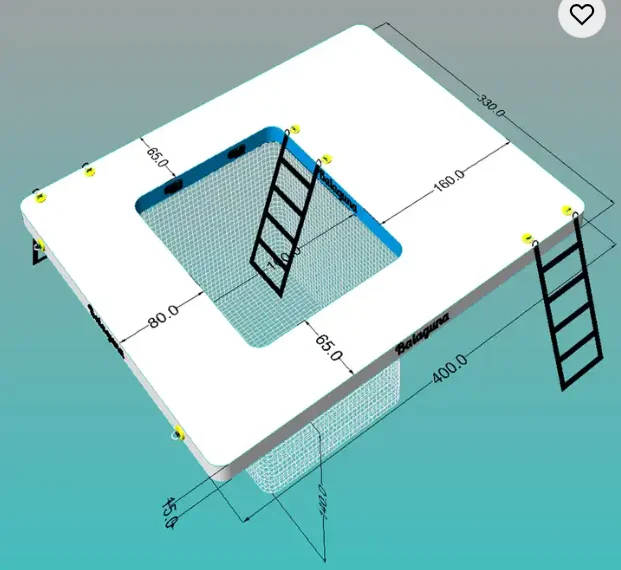 Popular Inflatable Diving Platform Sea Swimming Pool Portable Floating Water Platform Sea Pool with Mesh for Yacht