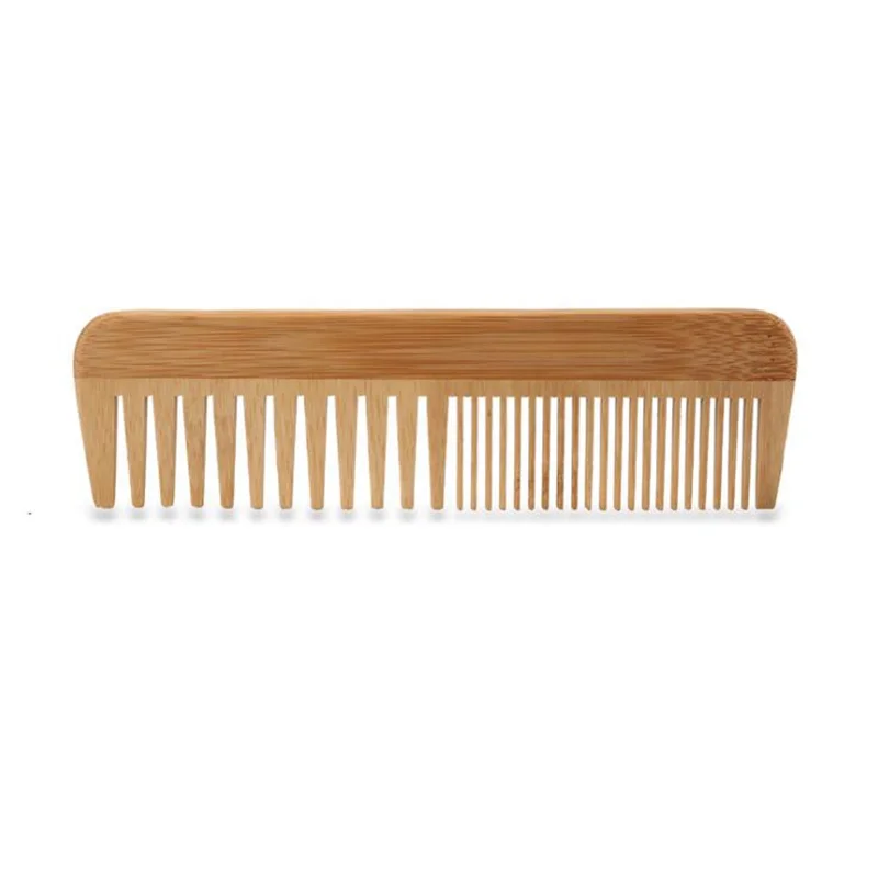 High Quality Wholesale Custom Logo Eco-friendly Natural Bamboo Wide Tooth Comb Beard Comb