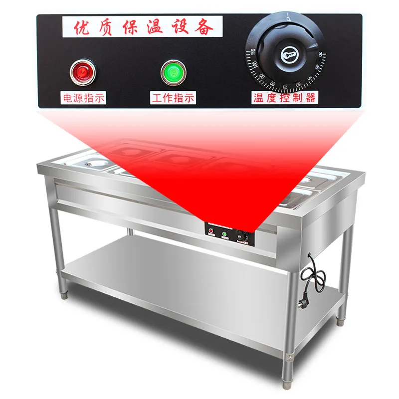 Commercial Electric Food Warmer  4 Pot Stainless Steel Steam Table, Buffet Server for Kitchen and Restaurant