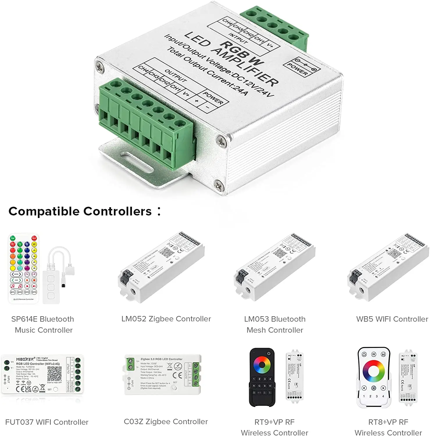 Высокоскоростной оптический соединитель 12 В постоянного тока 24 6 А * 4 канала 4-контурный усилитель RGBW в алюминиевом корпусе для светодиодной ленты SMD 3528 5050