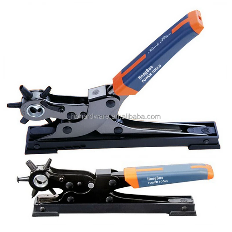 Drop Forged Heavy Duty Leather Belt Hole Revolving Punch Plier Hole Punch 2-4.5mm Puncher Head Perforator Revolving Punch Pliers