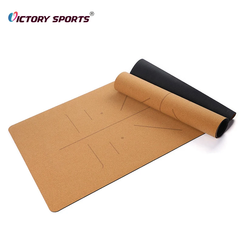 Non Slip Eco Friendly Waterproof Foam Foldable Custom Print Cork Yoga Exercise Mat