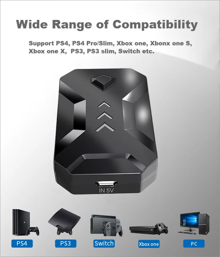 Keyboard and Mouse Adapter, game console Converter with 3.5mm Studio Jack,  Nintendo Switch, XboxOne, PS4 & P3