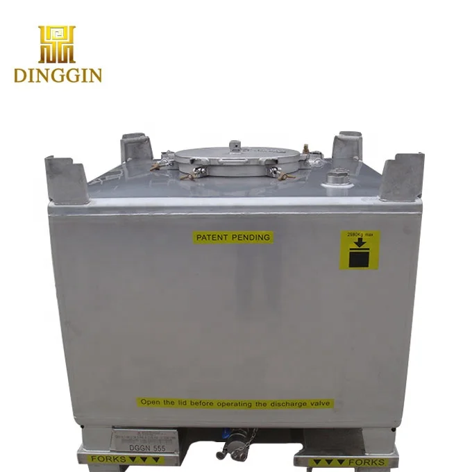 
Chinese SS304/3316L square stainless steel IBC tote tank IBC container 1000l for chemicals liquid food with UN approval 