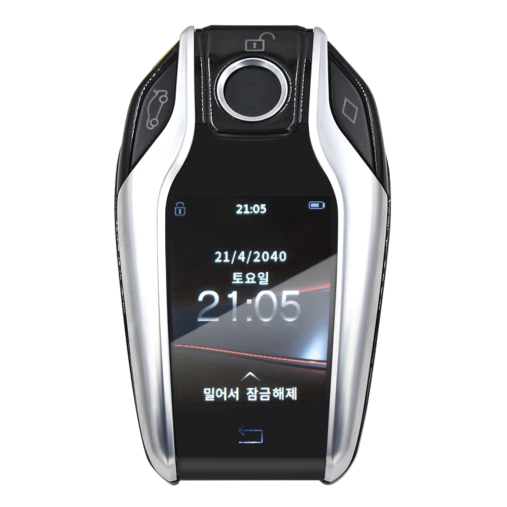 OEM custom logo Lcd smart car key for car with black silver red blue color