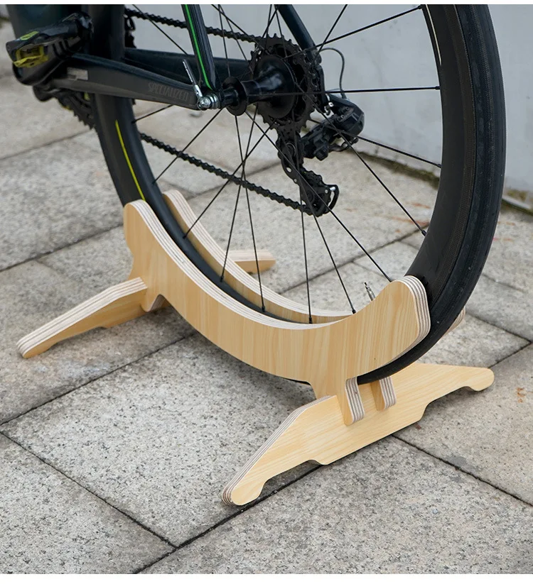 Wholesale OEM/ODM Wooden Bicycle Frame Indoor Storage Bicycle Parking Rack Road Bicycle Accessories