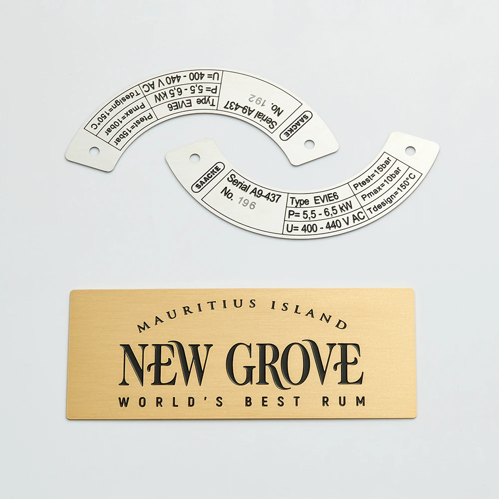 Professional Custom Produce Metal Engraved Nameplate Logo Label Laser Etched signal Tag Stainless Steel Name Plate