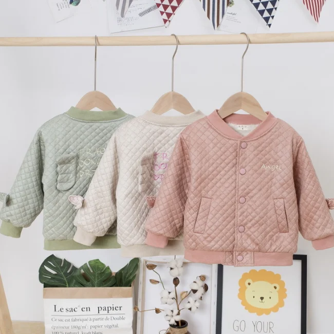 
SE5873 2020 Winter New Design Baby Girls Jacket Coat Long Sleeve Cotton Warm Winter Baby Jacket 
