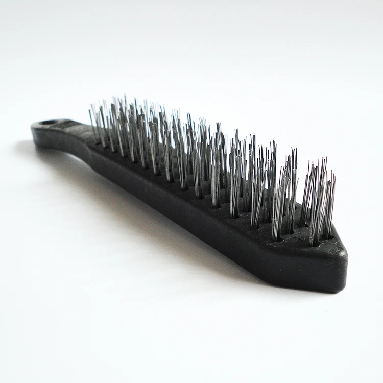 Cheap Plastic Handle Steel and Brass Plated Wire Brush