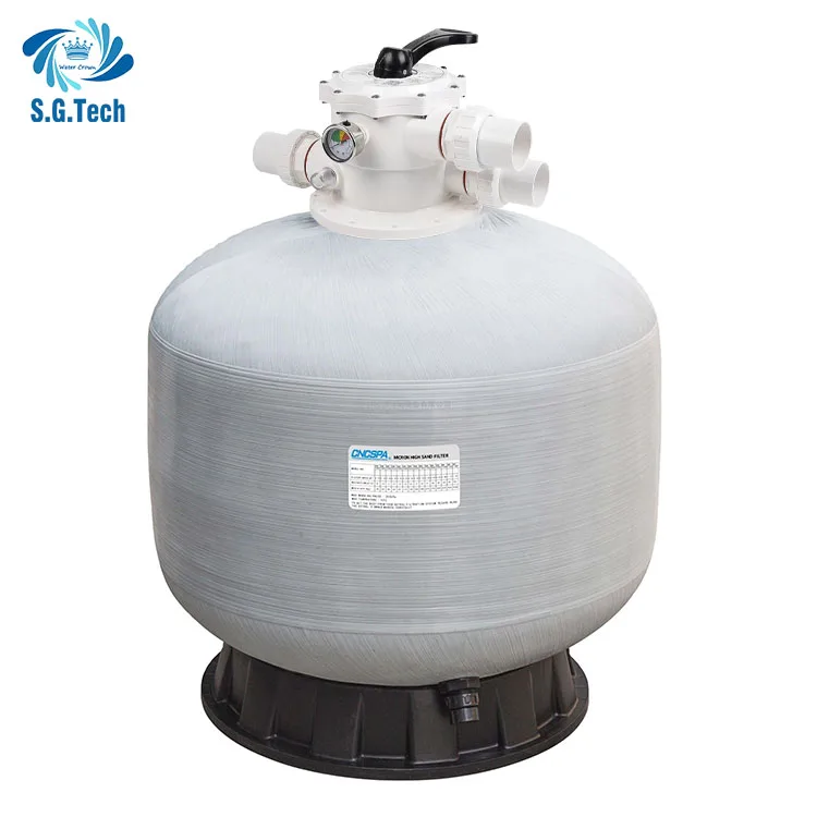 High Quality Gray Fiberglass Sand Tank Water Crown Manufacturer Corrosion Resistant Pool Filters
