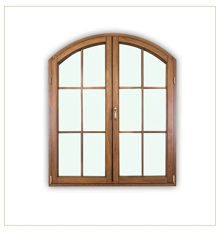 Прямая поставка от производителя, алюминиевая деревянная круглая решетка особой формы, звукоизоляционное окно