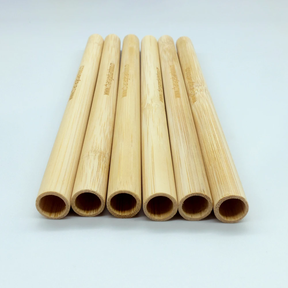 Customized Logo Organic Biodegradable Disposable Bamboo Drinking Straws for Mate Bubble Boba Tea