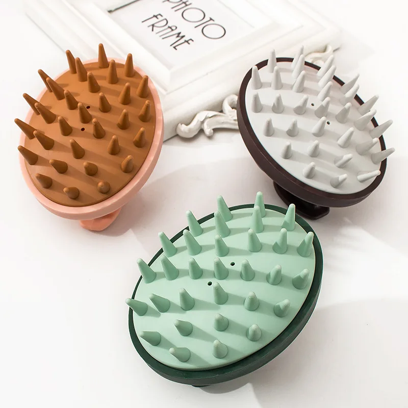 Factory Wholesale Original Soft Gel Hair Wash Brush Silicone Massage Head Cleaning Baby Scalp