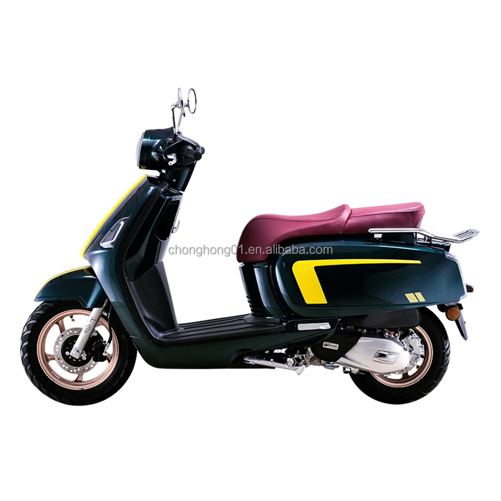 Chinese Adults Tow Wheeled Scooter 85KM/H Gasoline Powered Motorcycle Moped 4-stroke Air-cooling 125cc Gas Scooter (BELLA B)