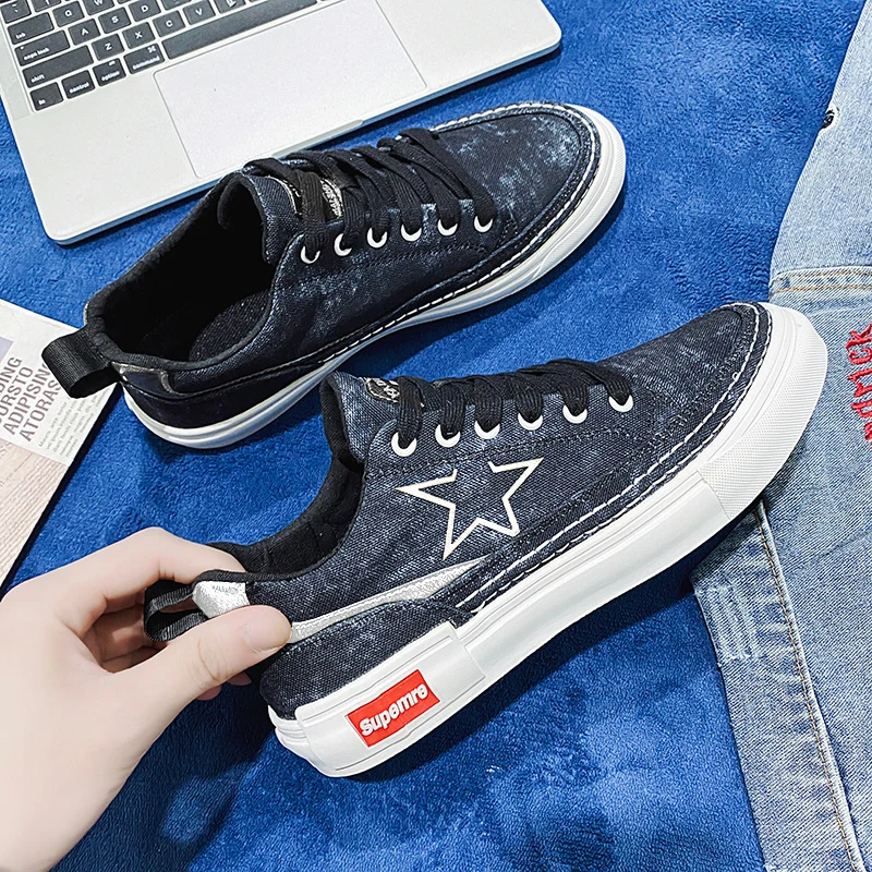 Popular Lover Denim Board shoes Treatment Effect Do The Old And Washed Casual Shoes