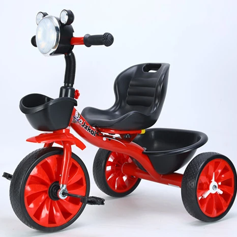 Music and light kids tricycle with leather seat baby little trike children tricycle ride on toys XWZ-928