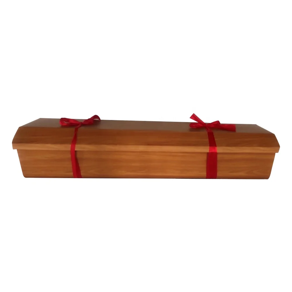 European Style Corrugated Paper Cremation Coffin Biodegradable Wooden Urn for Adult for Crematorium and Funeral Homes