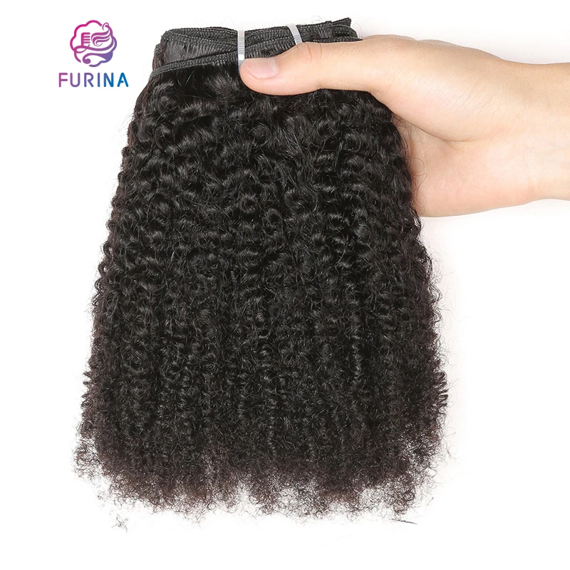 8 Pcs 18 Clips High quality Virgin Natural Color 100% Human Hair 8 Pieces per Set Afro Kinky Curly Clip in Hair Extensions