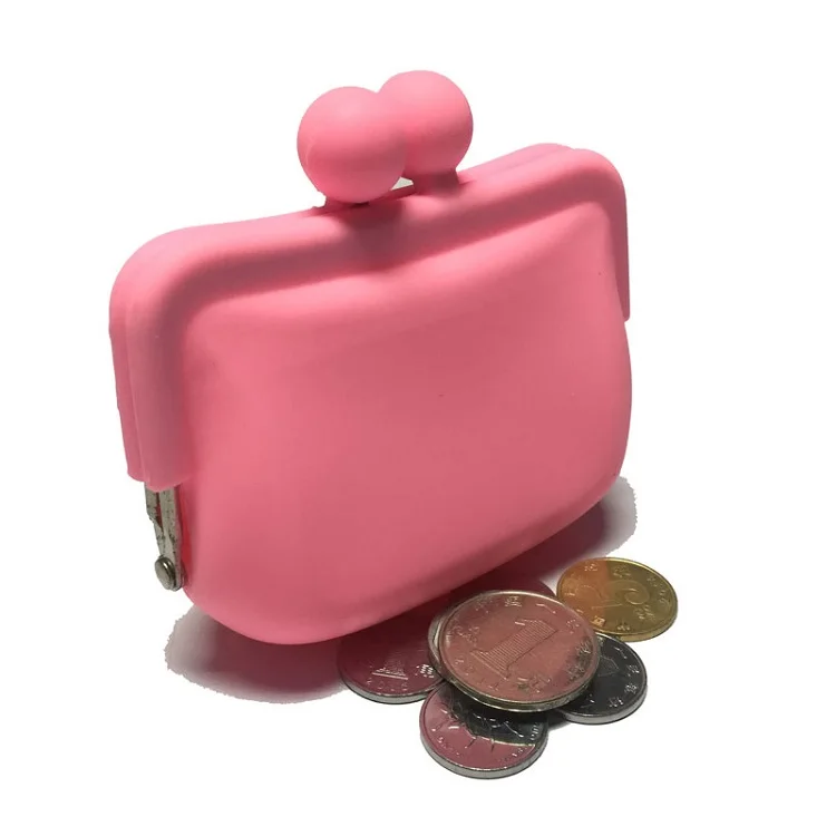 Promotional Girls Clutch Purse Women Key Bags Custom Square Kisslock Candy Jelly Silicone Pouch Mini Coin Wallet